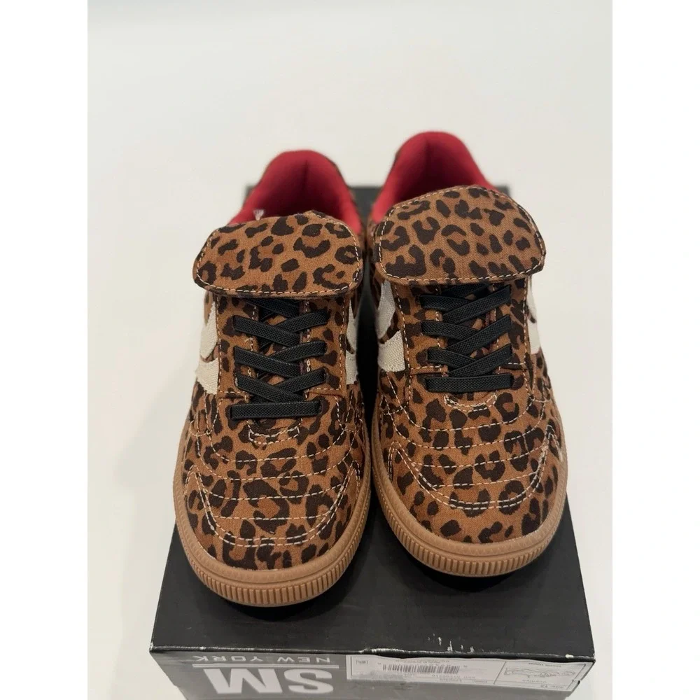 SM New York Jcaitlyn Kids Size 13 Leopard Animal Print Low Top Lace Up Sneaker